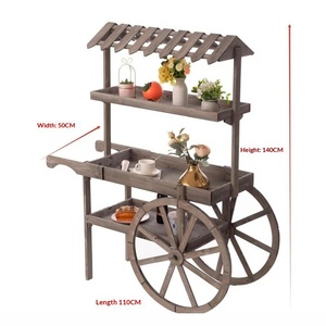 Carrito de Flores Grande, Soporte para Flores, Estante de Almacenamiento, Decoración para Floristería, Exhibición para Villa, Carrito Móvil para Interiores y Exteriores, Estilo Pastoral - Product Image 4
