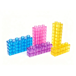 Blocs de construction transparents arc-en-ciel, jouet sensoriel doux Montessori, jouet d'empilage en TPE, puzzle préscolaire, jeu créatif, motricité fine - Product Image 6