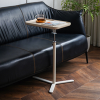 Table d'appoint pliable réglable en hauteur, brevetée, style nordique, en bois multicouche, rotative à 360°, en métal, multi-usage, pour ordinateur portable, mobilier de maison