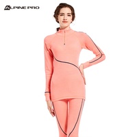 Ropa interior de esquí Alpine PRO transpirable de secado rápido para mujer, ropa interior térmica sin costuras de lana Merino para mujer, ropa interior térmica sin costuras de secado rápido