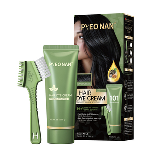 Tinte de Cabello Herbal Semipermanente de Alta Calidad, Sin Amoníaco, Crema y Champú para Teñir la Barba de Negro, Cubre las Canas - Product Image 2