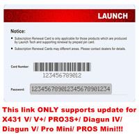 Launch X431 1-Jahres-Pin-Karten-Software-Update-Karte Unterstützung für 12V Benzin & Diesel für X431 V V+ PRO Mini Diagun IV
