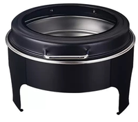 Chauffe-Plat Professionnel FULAIXIN en Acier Inoxydable, Luxe, pour Restaurants, Hôtels, Mariages, Chauffage au Gaz, Capacité 9L, Couleur Or