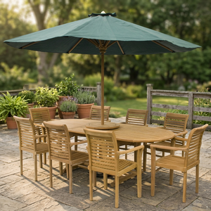 Ovalado exterior extender comedor sillas apilables y tablet muebles de madera de teca otherhomefurniture - Product Image 2