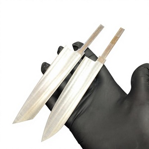 Jexa 2 pièces Lame de couteau de chef vierge en acier inoxydable de qualité industrielle, pour bricolage et OEM, traitée thermiquement, lame japonaise, pointe tombante, bord droit, 60-61 - Product Image 3