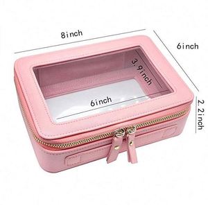 Bolsa de cosméticos de poliéster rosa de fábrica BSCI, organizador de belleza a la moda - Product Image 4