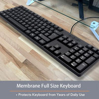 Tastiera a Membrana Standard per Ufficio con Tasti Multimediali Cablati in ABS per Desktop, Disponibile all'Ingrosso