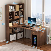 BETUXE Bureau d'ordinateur pour enfants de type L avec design d'angle, petit modèle en bois pour l'apprentissage familial 95664
