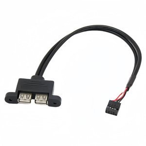 สายต่อขยาย USB 2.0 แบบคู่ ตัวเมีย 9 พิน เป็นแบบคู่ USB พร้อมหูยึด สายทองแดงสีดำ สำหรับเมนบอร์ด I/O Shield - Product Image 3
