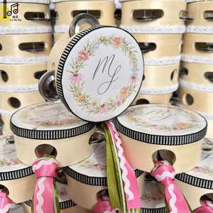 ชุดเครื่องดนตรีไม้ กลองแต่งงาน ริบบิ้นหลากสีแบบกำหนดเอง กลองมือสำหรับงานแต่งงาน กลองสำหรับโบสถ์ กลองแบบสั่งทำพิเศษ ราคา - Product Image 1