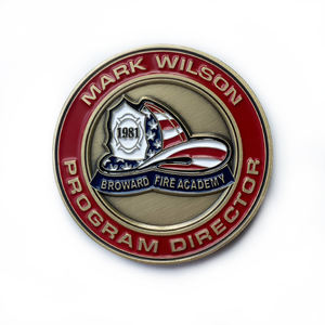 Moneda Metálica Personalizada <span class=keywords><strong>de</strong></span> Doble Cara con Temática <span class=keywords><strong>de</strong></span> la <span class=keywords><strong>Academia</strong></span> <span class=keywords><strong>de</strong></span> <span class=keywords><strong>Bomberos</strong></span>, Disponible al por Mayor, Económica para Regalos y Conmemoraciones <span class=keywords><strong>de</strong></span> Eventos - Product Image 1