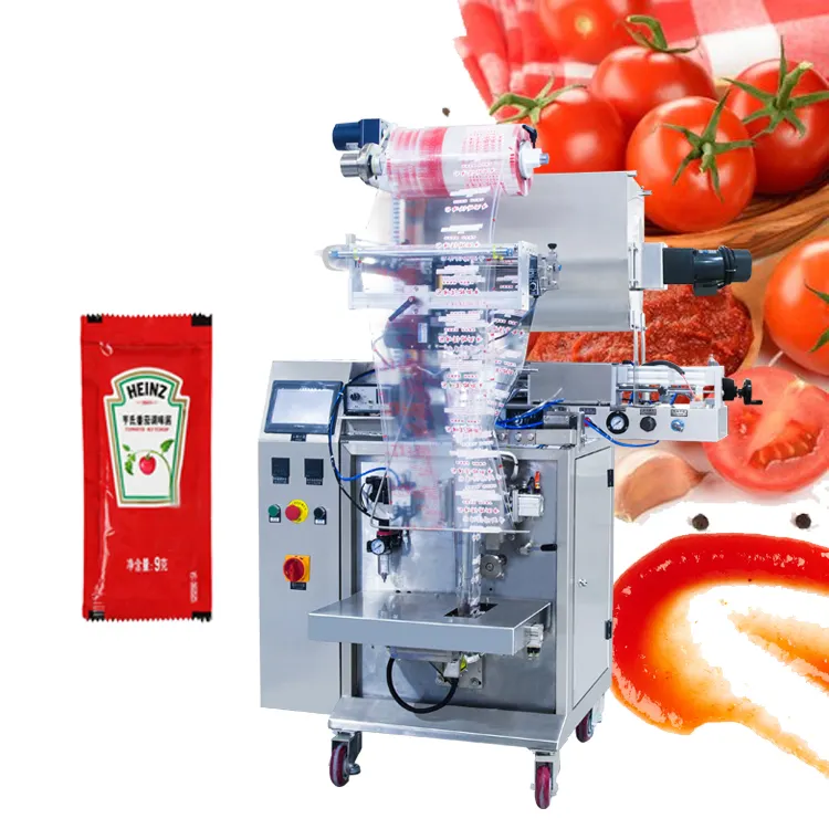 Satış ürünleri çok fonksiyonlu şekilli çanta otomatik sos poşet domates püresi ketçap sıvı paketleme makinesi