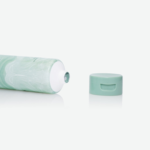 Tubo de PE Verde Claro Tipo Mármol, Personalizado con Texto en Chino, Tubo Suave con Tapa Abatible Tipo Menta para Limpiador Facial con Clorofila - Product Image 2