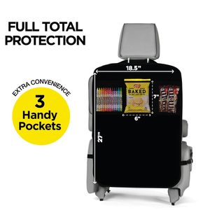 Protectores de Asientos de Coche de Lujo con 3 Bolsillos Organizadores Impermeables y Protectores contra Patadas para Niños, Cubierta Protectora para el Asiento Trasero de Vehículos - Product Image 3