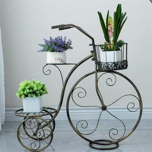 Support à fleurs en fer pour vélo, design industriel écologique, moderne rétro, <span class=keywords><strong>bassin</strong></span> <span class=keywords><strong>surélevé</strong></span>, décoration <span class=keywords><strong>de</strong></span> cour, intérieur, extérieur, <span class=keywords><strong>jardin</strong></span> - Product Image 4