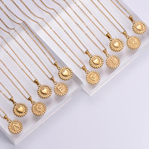 Fashion Custom Font Letter nome personalizzato non sbiadire 26 lettere collana pendente 18 K oro placcato gioielli in acciaio inossidabile - Product Image 4
