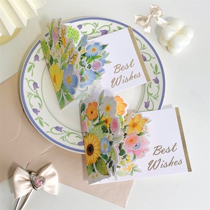 Carte de vœux 3D créative avec fleurs en <span class=keywords><strong>aquarelle</strong></span>, avec enveloppe, pour la Saint-Valentin, les mariages, les fêtes de Thanksgiving, les cadeaux - Product Image 3