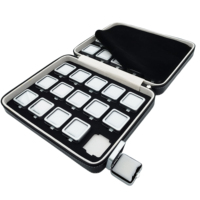 Lot de 30 boîtes métalliques à boutons-pression en cuir PU avec fermeture éclair EVA, organisateur de présentation pour pierres précieuses et diamants, vente en gros de bijoux