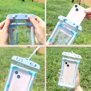 กระเป๋าใส่โทรศัพท์กันน้ำ PVC ลายการ์ตูนพร้อมหน้าต่างโปร่งใสสีชมพูและสีขาวสำหรับใช้กลางแจ้ง - Product Image 3