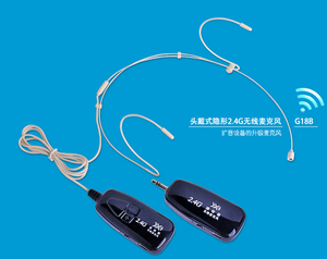 Micrófono Inalámbrico <span class=keywords><strong>Invisible</strong></span> Mini 2.4G G18B para Actuaciones en Escenario, Micrófono de Diadema - Product Image 4