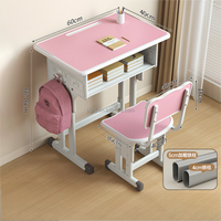 Ensemble de bureau et de chaises modernes, mobilier scolaire confortable et réglable en métal pour les élèves du primaire