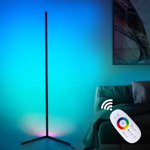 Indoor Home Decor Smart Corner Floor Standing Standard Lamp Lighting Modern Stand Floor Light LED RGB Floor Lamps