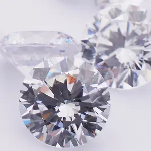 Wuzhou proveedor 5A ronda sueltas blanco CZ piedras granate Oliva púrpura negro Rosa piedra de Zirconia cúbica sintética gemas para joyería