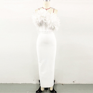 Hot Sell Designer stile moda 3D collo fiore bianco sottile elegante abiti da <span class=keywords><strong>donna</strong></span> abiti da <span class=keywords><strong>donna</strong></span> <span class=keywords><strong>boutique</strong></span> Maxi abiti Sexy - Product Image 4