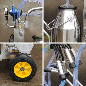 Ordeñadora Móvil con Ruedas, Eléctrica, Portátil, para Vacas y Cabras, con Recipiente de Acero Inoxidable - Product Image 3