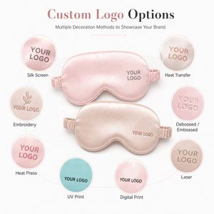 Masque de sommeil en soie respirant à double face en satin, avec bande élastique, nouveau design, logo personnalisé, pour les voyages - Product Image 1