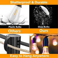 Étanche Patio Festoon Éclairage Dimmable Suspendus Lumières Globe ST38 Ampoules Incassable Connectable Éclairage Extérieur Jardin