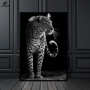 Decoración moderna para el hogar recién llegado lienzo negro pintado a mano pintura al óleo estilo Vintage acuarela arte de pared con temas de animales - Product Image 1