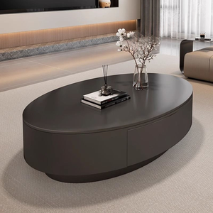 Moderno semplice Rock Slab girovita tavolino da caffè <span class=keywords><strong>di</strong></span> lusso Design ovale mobili per la casa per grandi salotti in metallo - Product Image 3