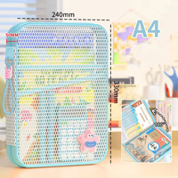 Carpeta de Archivos de Malla Extra Gruesa A4, Portadocumentos Transparente con Cierre, Organizador Portátil para Estudiantes, Tutorías, Exámenes de Secundaria, Unisex