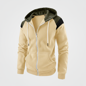 Europe et États-Unis Ensemble de sweats à capuche d'automne et d'hiver pour hommes Sweat à capuche à fermeture éclair diagonale pour hommes Multicolore - Product Image 1