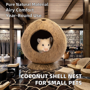 Round Coconut Shell Dog <b>Cat</b> Bed Breathable Solid Eco-Friendly Indoor Pet <b>Cage</b> Classic Style - Product Image 2