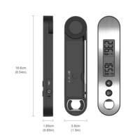 Thermomètre numérique compact et flexible pour grillades avec sondes pliables et aimant pour la cuisine, la cuisson de la viande, ouvre-bouteille intégré, usage domestique