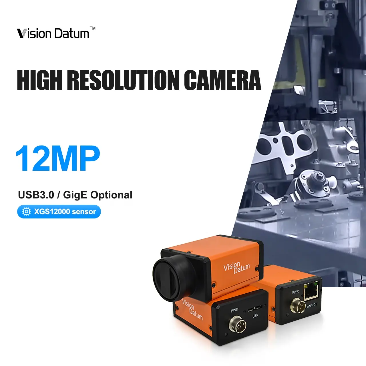 Siêu Độ phân giải cao 12MP xgs12000 30fps các nhà sản xuất Robot Máy tầm nhìn máy ảnh cho phát hiện khuyết tật