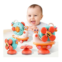 Juguete giratorio de ventosa para silla alta y baño, con forma de caracol deslizante y molino de viento desmontable, para bebés que gatean y niños