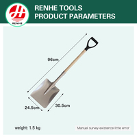 Pelle légère en aluminium de 1,5 kg avec manche en bois, Palas De Mano, pour déneiger, outils de jardinage et d'agriculture