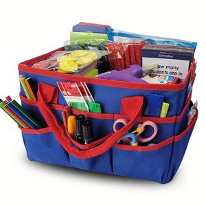 Desktop <b>Tote</b> and Organizer Teacher Helper Bag for Arts <b>Books</b> Stationery Office Desk Organization - Product Image 2