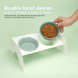 Besi Warna-warni Mangkuk Hewan Peliharaan Baja Keramik Dapat Dilepas Anti-Tip Ganda Ditinggikan Mangkuk Hewan Peliharaan untuk Anjing - Product Image 4