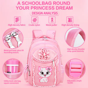 Mochila Escolar <span class=keywords><strong>de</strong></span> Princesa <span class=keywords><strong>para</strong></span> <span class=keywords><strong>Niñas</strong></span>, Reducción <span class=keywords><strong>de</strong></span> Carga 3D, Gran Capacidad, Malla Transpirable, Diseño <span class=keywords><strong>de</strong></span> Lazo Bonito, Tela <span class=keywords><strong>de</strong></span> Alta Densidad <span class=keywords><strong>para</strong></span> Niños - Product Image 3