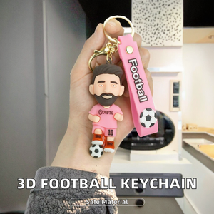 Gzjc Thể Thao Dễ Thương 3D In Silicone <span class=keywords><strong>PVC</strong></span> Bóng Đá Ánh Sáng Sao Keychain Treo Mặt Dây Chuyền Cho Bé Trai Cô Gái Trẻ Sơ Sinh - Product Image 2