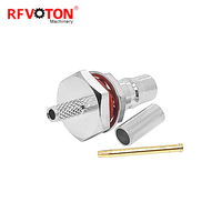 Usine RF QMA Connecteur Femelle Jack Droite Cloison Étanche À Sertir pour RG316 RG174