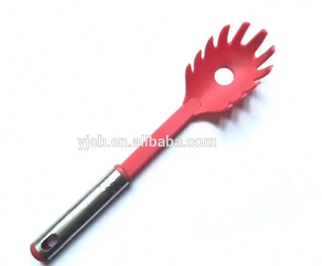 wholesale red color nylon pasta serve spoon spaghetti spatula