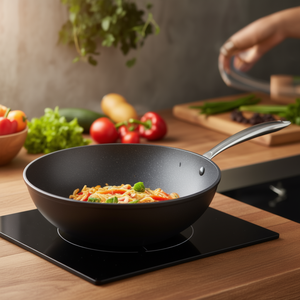 Wok antiaderente in acciaio al carbonio da 12 pollici per cucinare in wok - Product Image 3