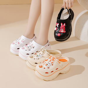 Sandalias de <span class=keywords><strong>Plataforma</strong></span> con Diseño de Conejo de Dibujos Animados para Mujer, Material EVA, Color Beige, Naranja, Blanco, Negro, Rosa, Suela de 3.5cm, para Uso en Exteriores - Product Image 4