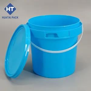 Venta caliente Fabricante 5 litros cubos de plástico con tapa y mango cubo de plástico Paquete de pintura cubo de plástico venta
