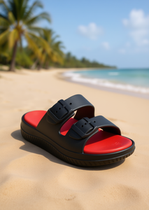 Sandali Unisex con Doppio Cinturino in EVA, Comodi, Punta Aperta, Estivi, Taglia 23, Colore Unico, Chiusura con Fibbia - Product Image 2